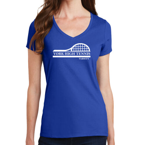 Ladies 100% Ring Spun Cotton V-Neck Tee Thumbnail